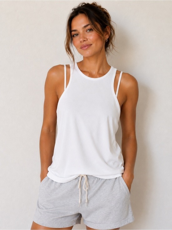 lululemon athletica Tops - Lululemon White Ribbed Modal Silk Tank Top Size 8 NWOT
